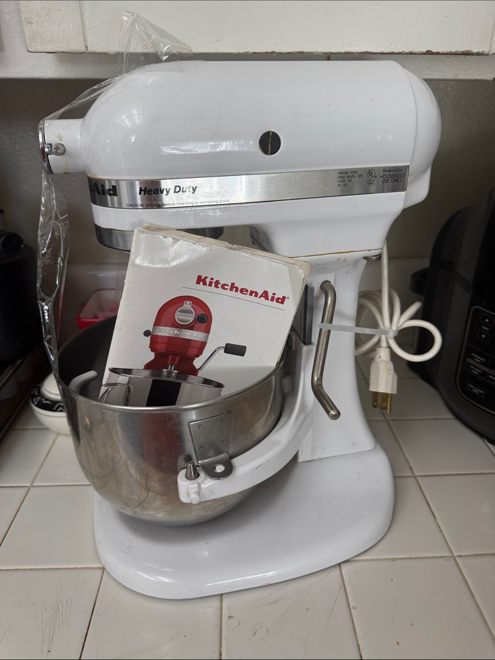 Vintage KitchenAid K5SS Heavy Duty Stand Mixer – White Bowl + Attachments 5 QT